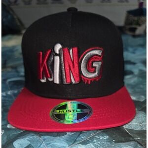 Top Level Hustle KING Snapback Adjustable Hat Mens Black Red Gray Canvas